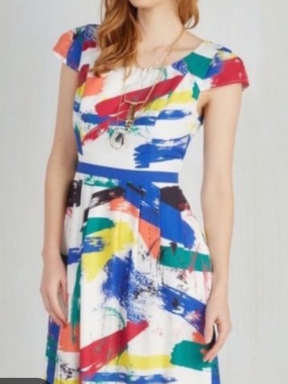 ModCloth Made for Each Other Colorful Abstract Brushstroke Paint Plus Size 2X
